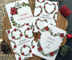 Wreaths of Grace Collection - Set of 4 Christmas Greeting Cards