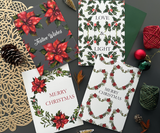 Festive Foliage Collection - Set of 4 Christmas Greeting Cards