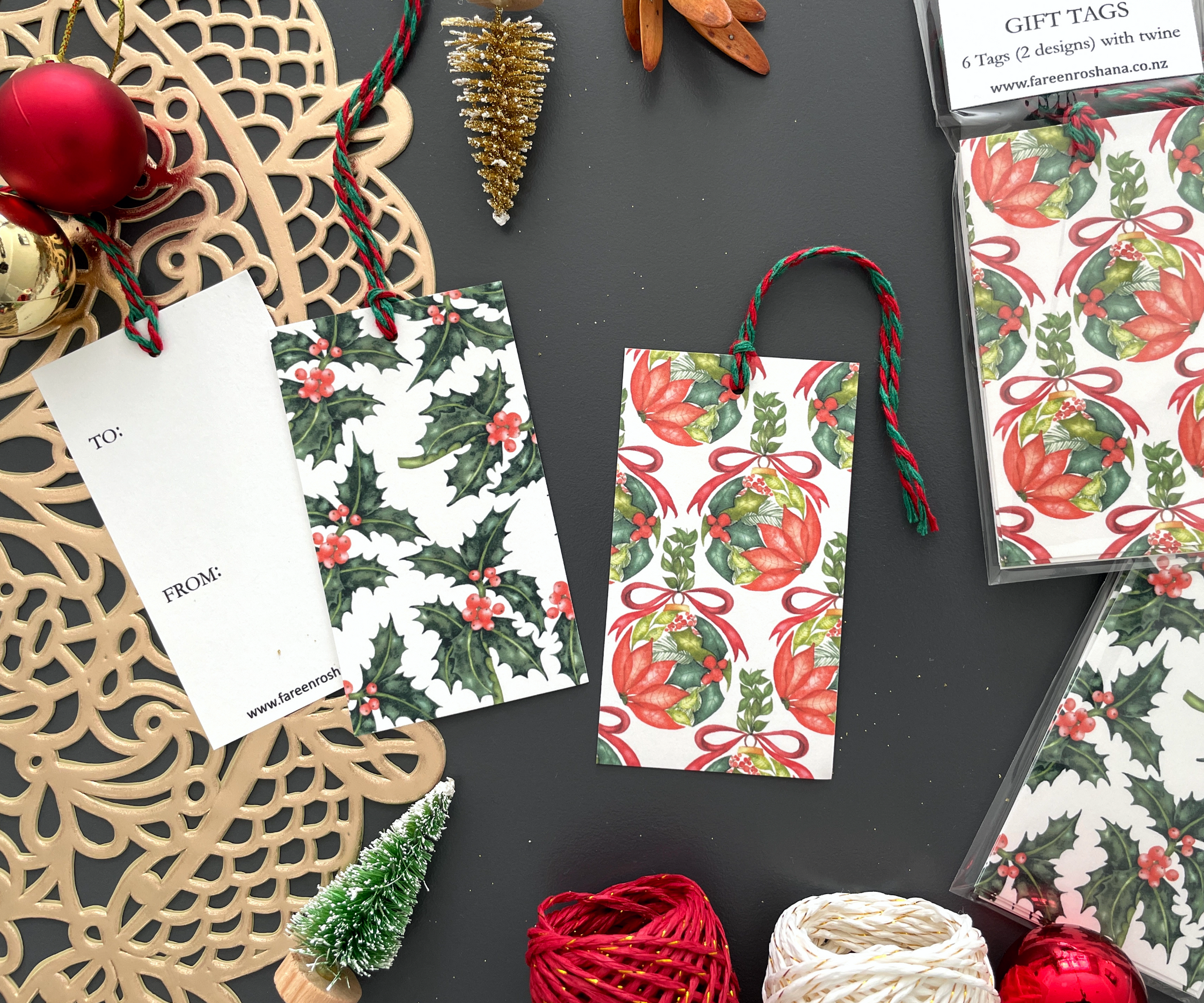 Holly Greetings Collection - Christmas Gift Tags