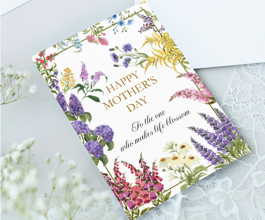 Happy Mother's Day, To the One Who Makes Life Blossom Wildflower Greeting Card