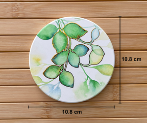 "Chromatic Harmony" Ceramic Gold Tea Coaster Dimensions
