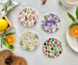 Beauties of the Wild ceramic coaster used as stylish home decor on a coffee table, inspired by wild nature and art