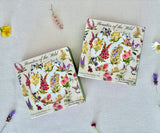 Beauties of the Wild ceramic coaster featuring vibrant nature-inspired artwork with wildlife and botanical elements