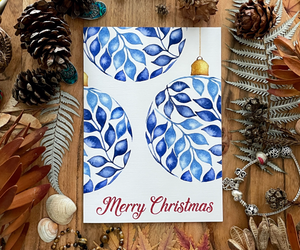 Baubles of Joy Christmas Greeting Card Front