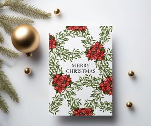 Festive Garland Bliss - Christmas Greeting Card