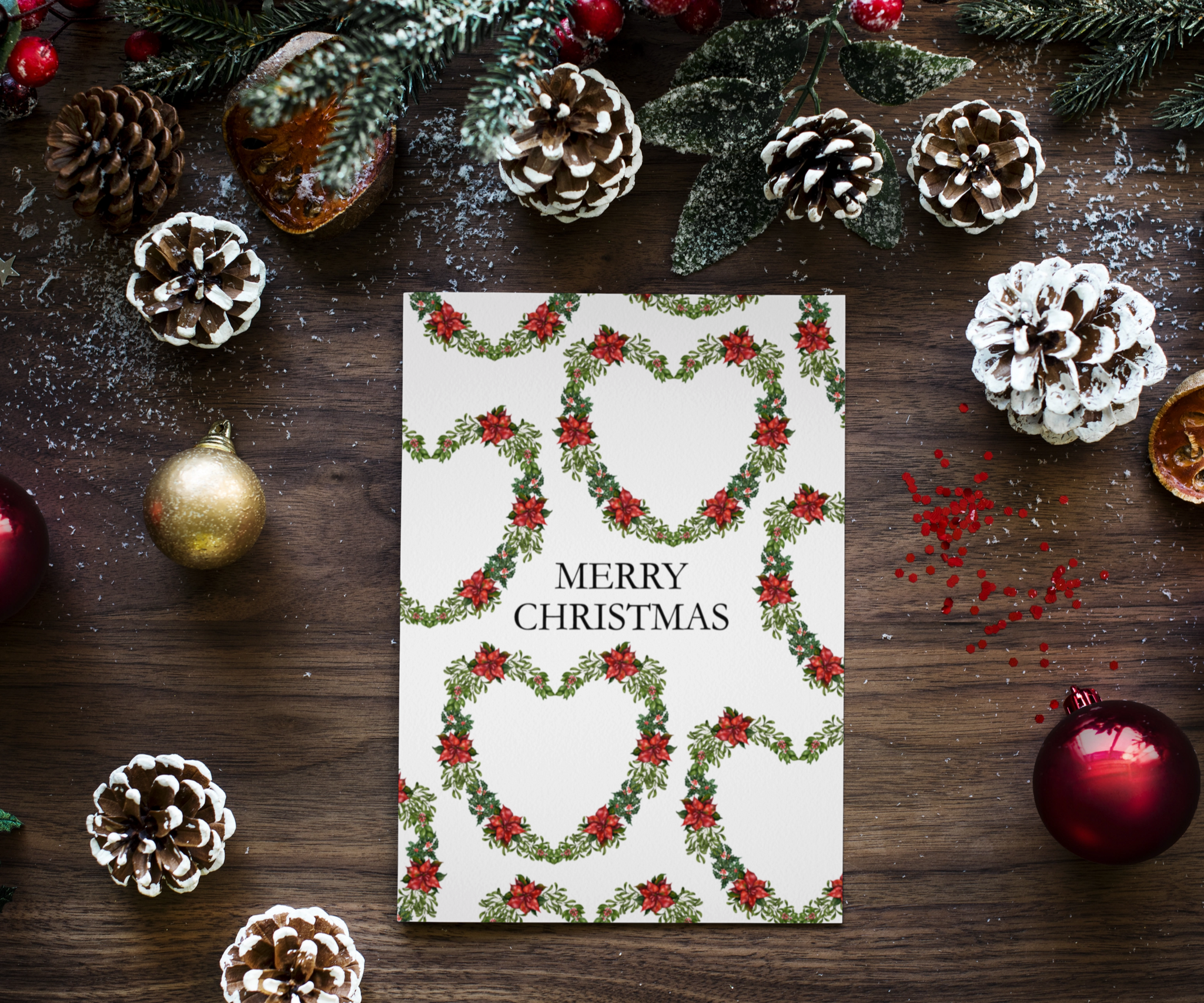 Wreaths of Love & Joy - Christmas Greeting Card