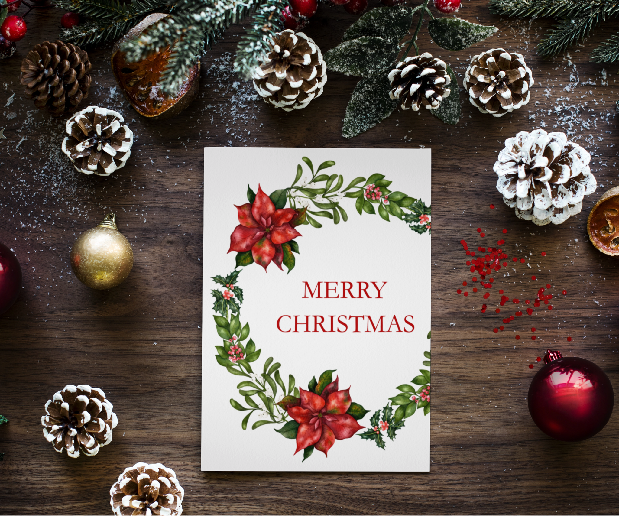 Wreath of Cristmas Delight - Christmas Greeting Card