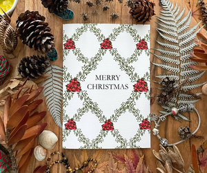 Festive Garland Charm Christmas Greeting Card Front