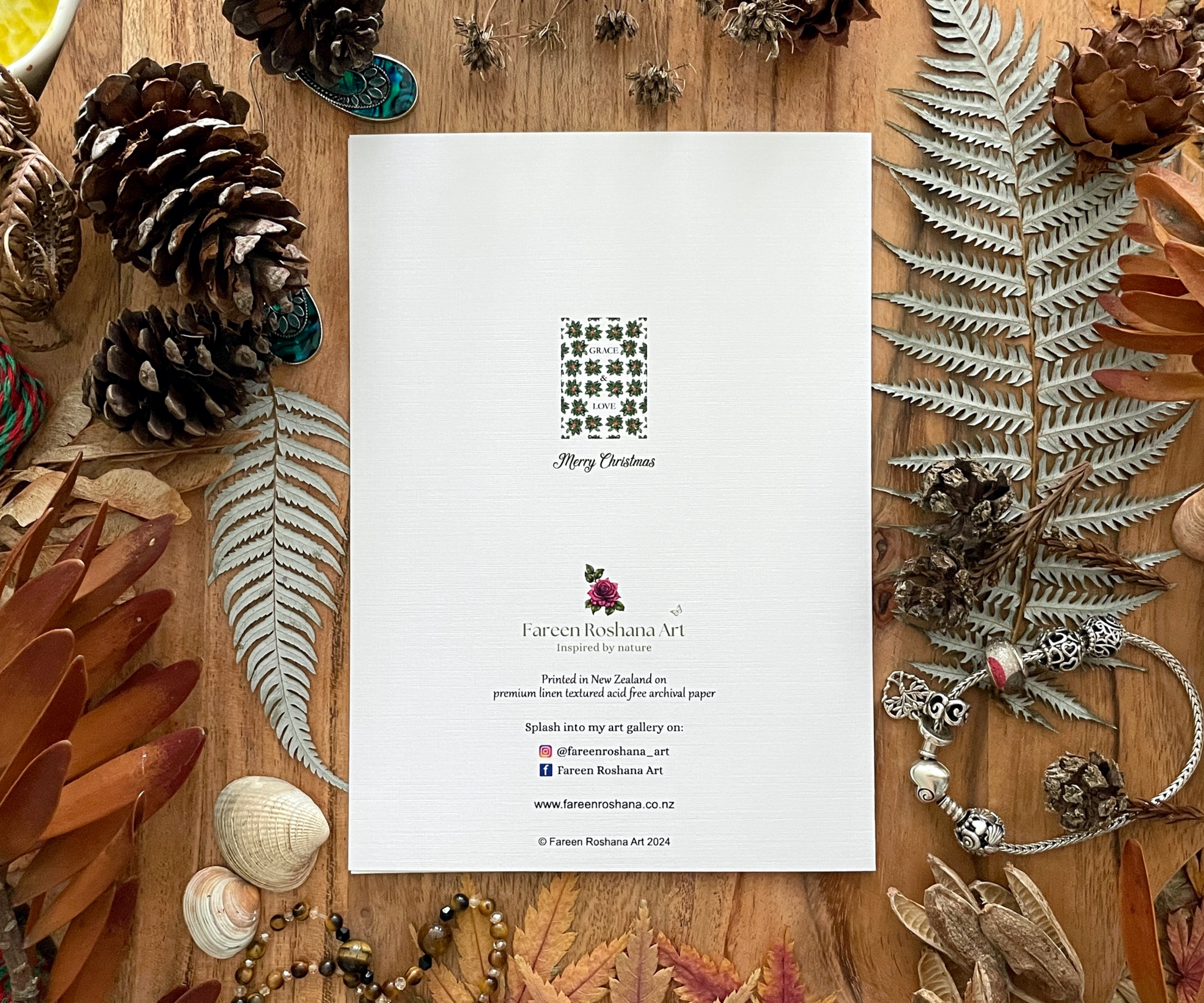Holly of Grace and Love Christmas Greeting Card