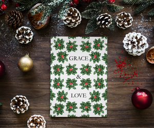 Holly of Grace and Love Christmas Greeting Card