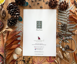 Holly of Love and Light Blue Grey Christmas Greeting Card