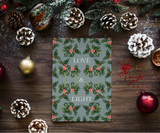 Holly of Love and Light Blue Grey Christmas Greeting Card