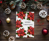 Merry Christmas Blooms White Christmas Greeting Card