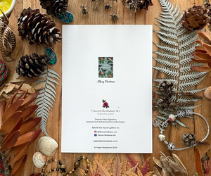 Merry Christmas Holly Cheer Blue Grey Christmas Greeting Card