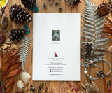 Merry Christmas Holly Cheer Blue Grey Christmas Greeting Card