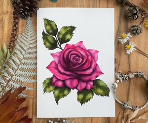 Rose Flower Greeting Card Canvas Front
