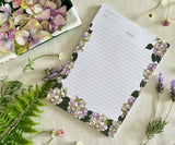 Hues of Serenity floral notepad front without bellyband