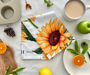 Heart of Sunshine Tea Towel on the table