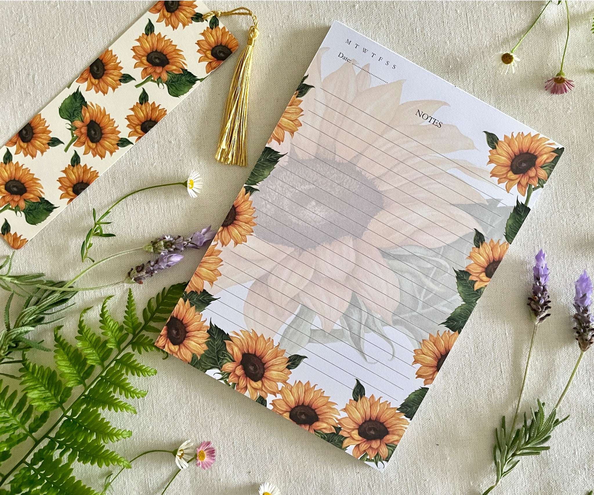 Sunflower A5 notepad cover without bellyband
