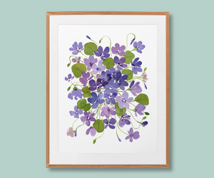 "Wild Violet Dreams" Wild Violet Flowers Art Print