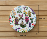 "Petals of the Wild" Ceramic Gold Tea Coasters Dimensions