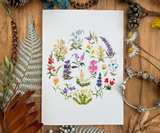 Whirl of Blooms Greeting Card Canvas Front