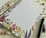 Close-up of Petals of the Wild notepad floral details