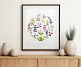 Whirl of Blooms - Wildflower Art Print on the Wall